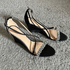 Badgley Mischka Jeweled Wedges - Brand New